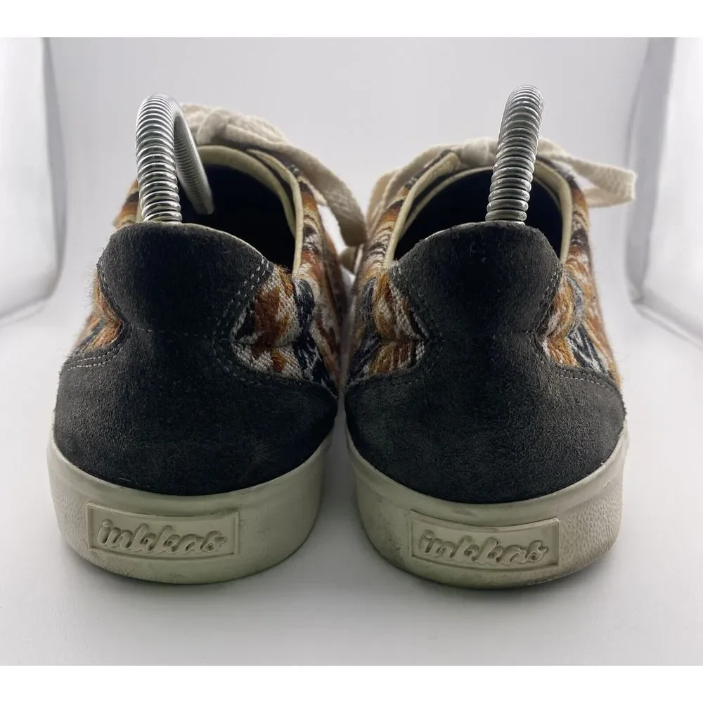 Inkkas  Canvas/Suede Sneakers Boho Native Aztec Gray Brown Mens 11 Womens 13‎
